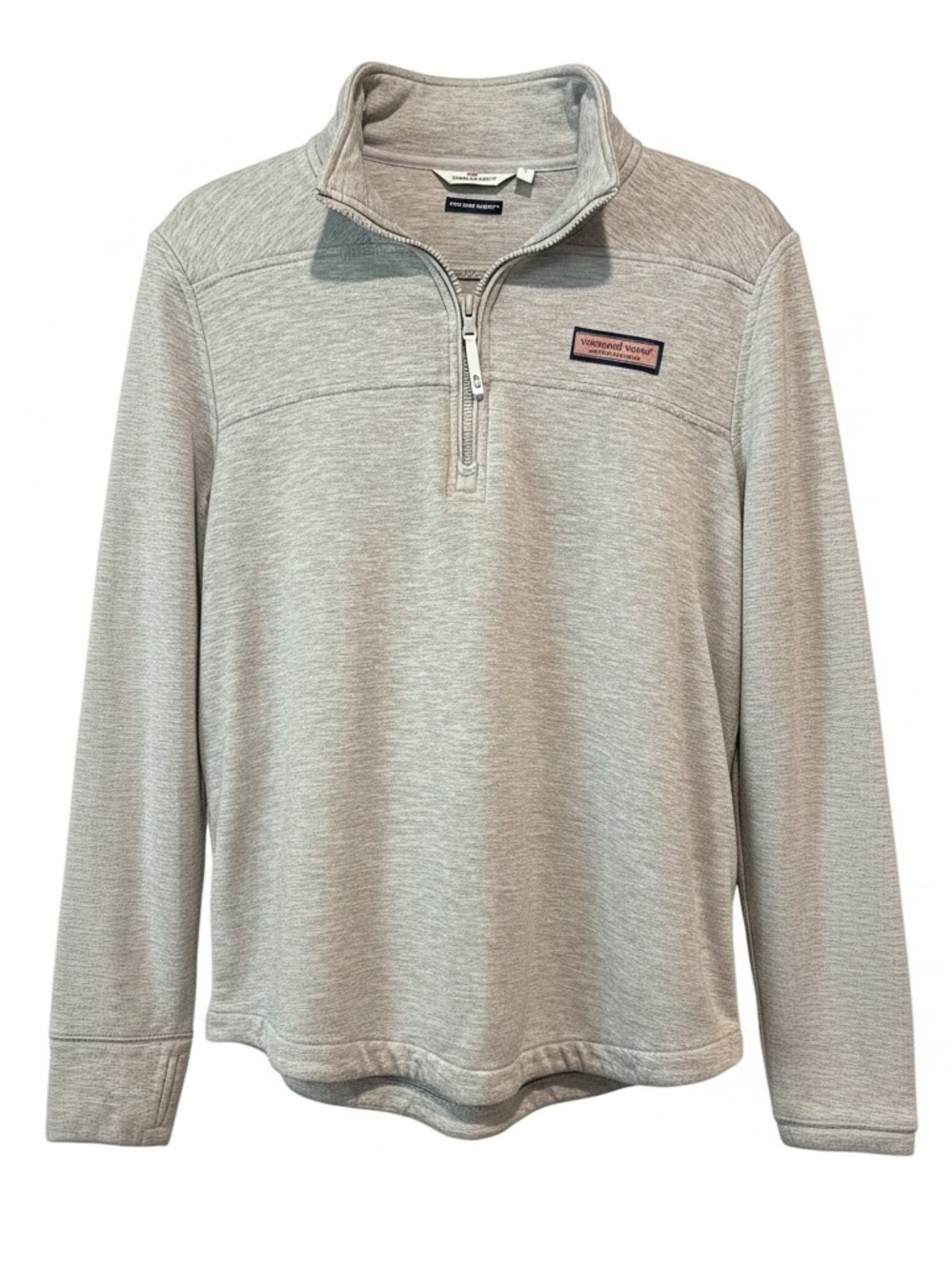 Vineyard Vines Heather Light Gray Quarter-Zip Pullover